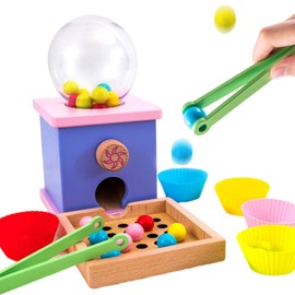 Adena Montessori Candy Machine Bead Game,Montessori Wooden Color Sorting Matching Toys Counting Toys,Preschool Educational Learning Toy, Fine Motor Math Skills Boys and Girls for 3 4 5 Years Old Gift