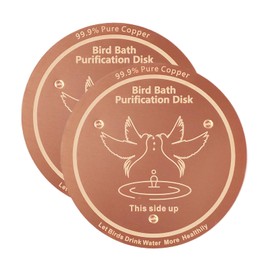 AWLGAK Bird Bath Copper Disk, 0.6mm Thick 99.99% Pure Copper Purification Disk with Triple-Point Support, Safe Physical Cleaning for Outdoor Birdbaths, Bowls, All-Season Universal Fit