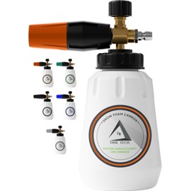 Foam Cannon for Pressure Washer, 1.1mm Orifice, 1000-4000 PSI, 1/4 Inch Quick Connector, Wide Neck and Adjustable Spray, Heavy Duty Car Snow Foam Blaster for Superior Foaming & Deep Clean, Orange