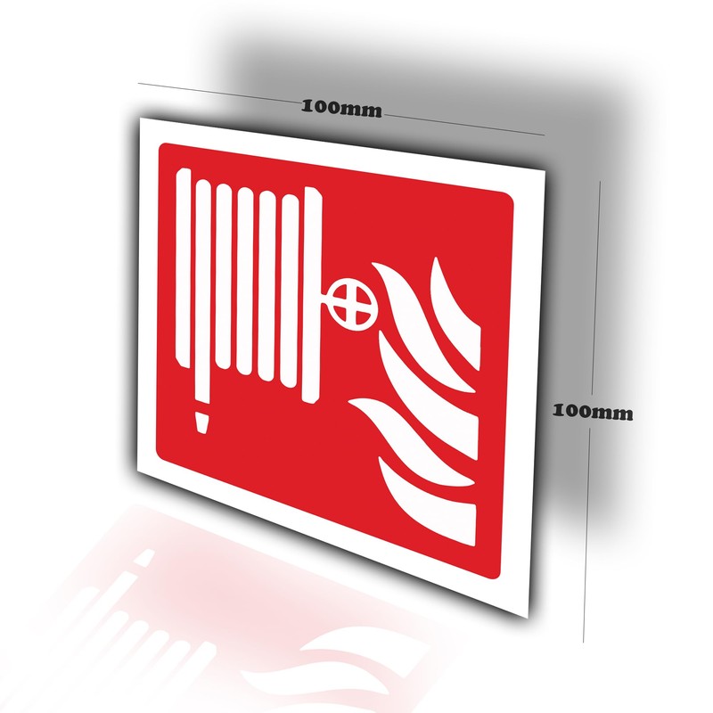8-Pack - Fire Hose Reel Point Sticker Signs - Waterproof,