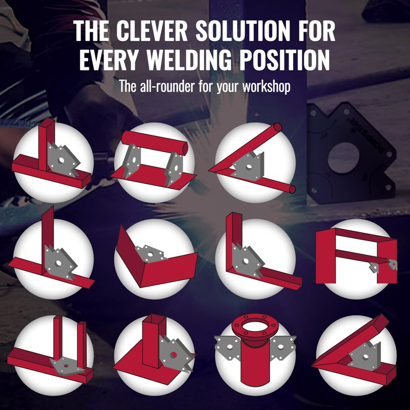 Poppstar Welding Magnets Small (Set of 2 Pcs) with 11.3