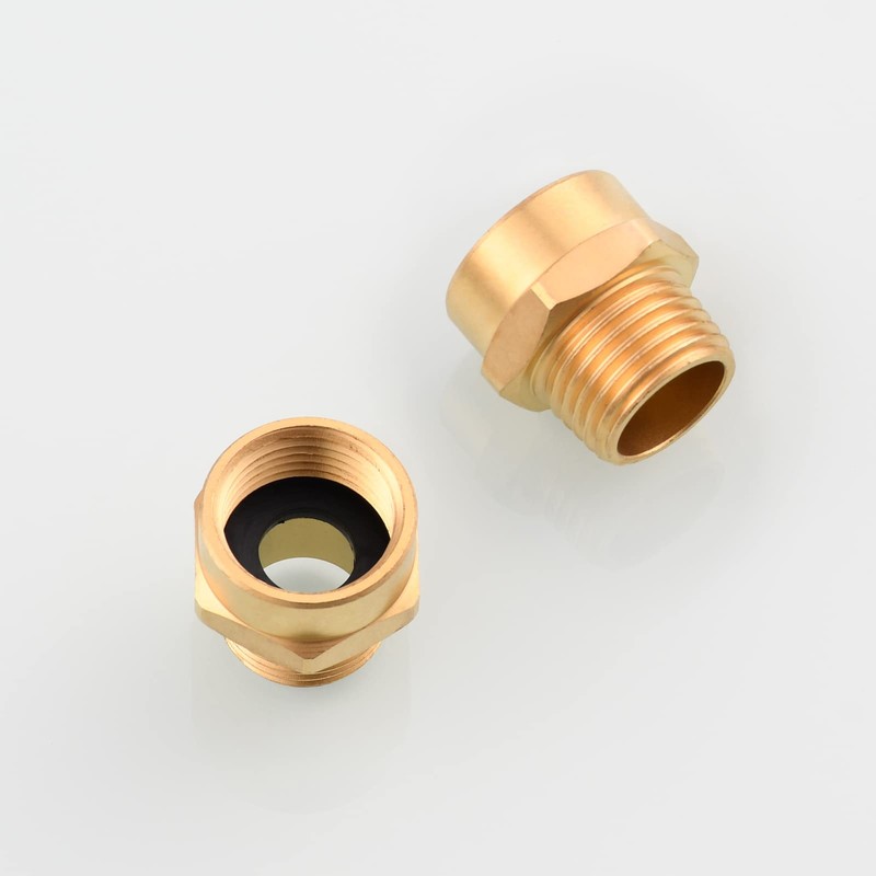 Tecmolog 2 Pcs BSP to NPT Adapter Brass G1/2 Female