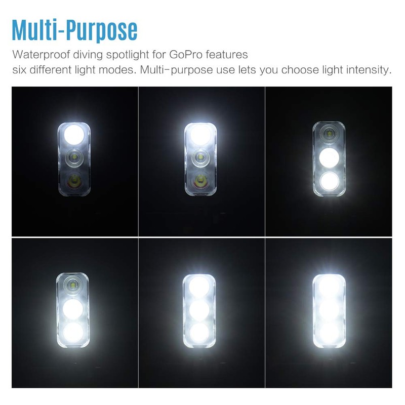 Waterproof LED Video Light Diving Light 5500-6000K 300Lux Underwater 30m