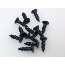 True Custom Shop® Short Black Single Pickup Ring Mounting Screws 3/8" 12 Pack