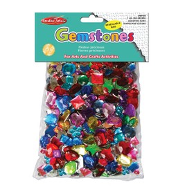 Charles Leonard Creative Arts Acrylic Gemstones, Assorted Shapes and Colors, 1-Pound Bag (59100)