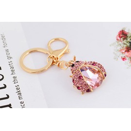 MAFELOE Llaveros para mujeres y hombres, bolso de coche, colgante, bolsos, mochilas, llaveros, Ladybug Pink, Small