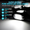 10Piece Pure White LED Rock Lights Kit 6500K with Extension
