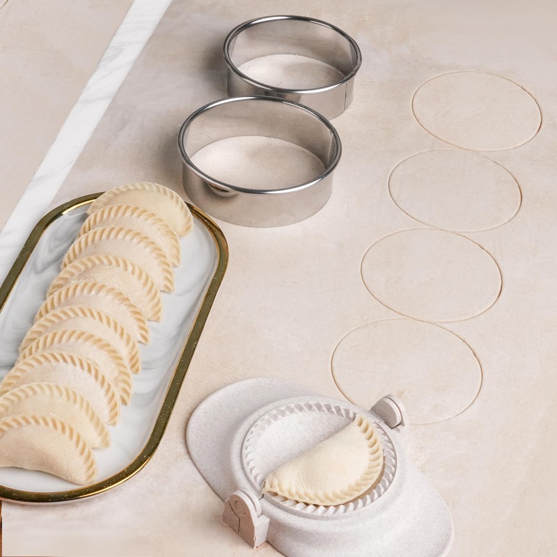 Winter Shore Dumpling Maker & Empanadas Maker Set with Round