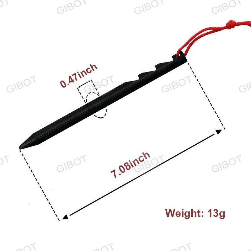 Gibot Men's Camping Tent Pegs Stakes Black, No