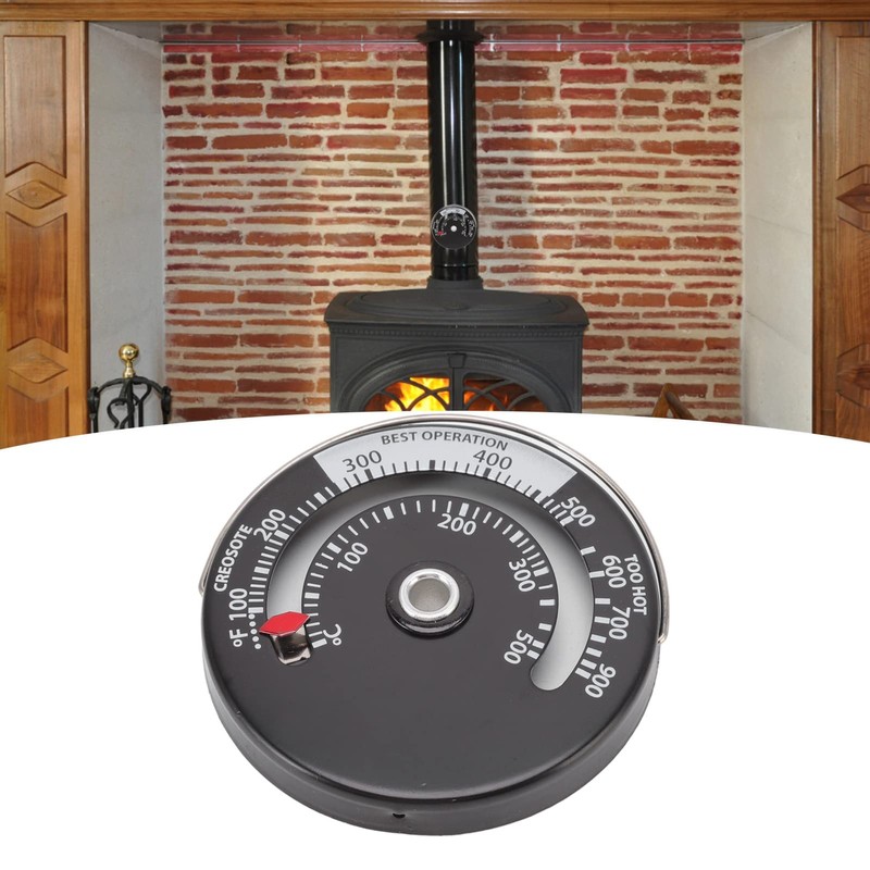 Stove Temperature Display, Magnetic Fireplace Thermometer, Fireplace Thermometer, Aluminium Alloy