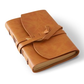 RILIHO Leather Journal Notepad, Small Notebook 4.8x6.5 Inches, Mini Journal, Retro Premium Planner, Lined Diary Vintage Style, Ideal for Women and Men, Artists, Travelers, Brown