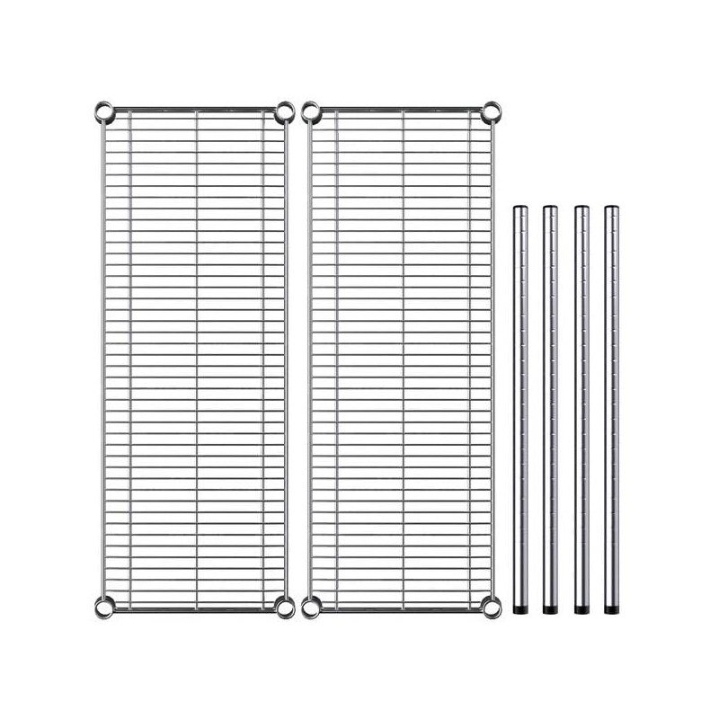 PRO&Family 14" x 36" NSF Chrome 2 Wire Shelf Kit