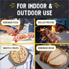 Checkered Chef Pizza Peel - Extra Large, Stainless Steel Metal Pizza Paddle with Folding Handle, Outdoor Pizza Oven Accessories - 13 Inch x 15 Inch