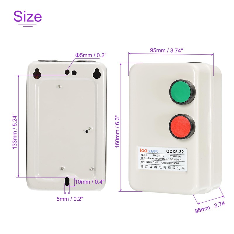 DMiotech 220V 240V 4KW Magnetic Electric Motor Starter Control Three