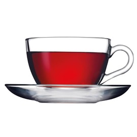 Pasabahce Crystal Turkish Tea Glasses and Saucers, Set of 12 Turkish Tea Cup Set, 6 Cups and 6 Plates Perfect for Tea Party, Gifts, Housewarming, Weddings, Aniversary