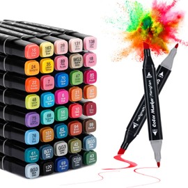 40 Colours Alcohol Markers,Art pens set for Artists（Beginners or Adults) colouring,Permanent Art Markers Perfect for Colouring,Highlighting,Anime and Manga Design