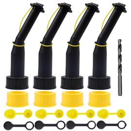 Gas Can Spout Replacement Universal Kit Leakproof Angle Nozzles Gasket Filter Screen Vent Cap Drill Bit for Old Style Gas Can Compatible with Midwest Blitz Gott Rubbermaind Essence Scepter (4 pack)