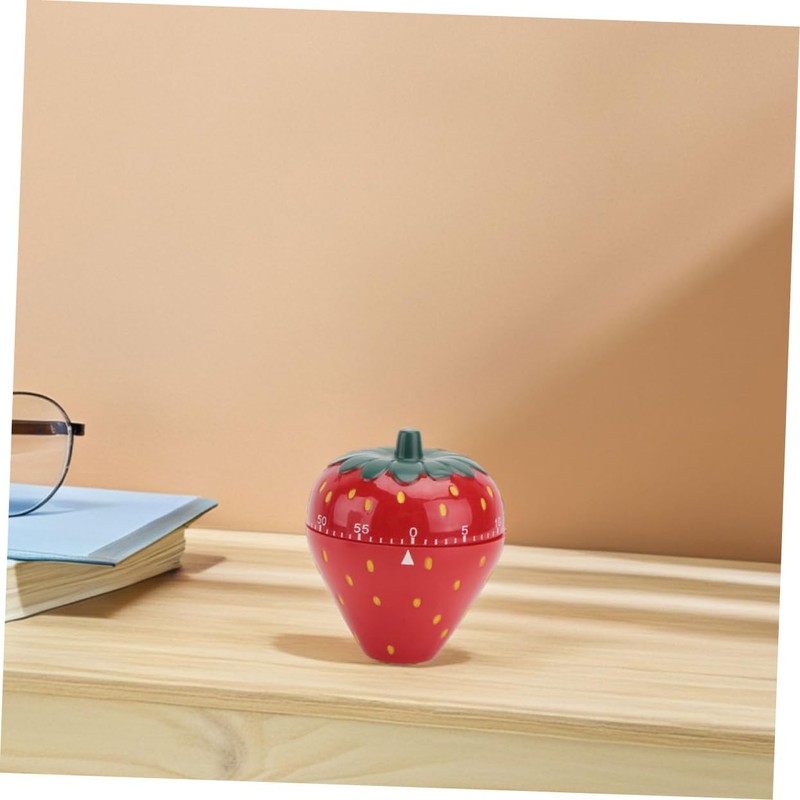 Gatuida Retro Strawberry Shaped Kitchen Timer Mechanical Countdown Device for