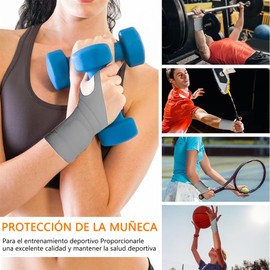 2pcs Muñequera Tunel Carpiano,Muñequera ajustable ultra fina y ligera,Muñequera Ultra-Fina Elástica para Desgarro TFCC para fitness, deportes, tenis, se adapta a ambas manos (Gris)