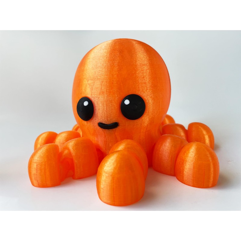 Light UP Translucent Orange 3D Printed Octopus