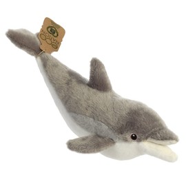 Aurora World Dolphin Aurora, 35020, Nation Dolphin, 38 cm, Eco-Friendly Plush Toy, Grey & White