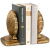 MXARLTR Decorative Shell Bookends, Coastal Nautical Book Ends for Shelves