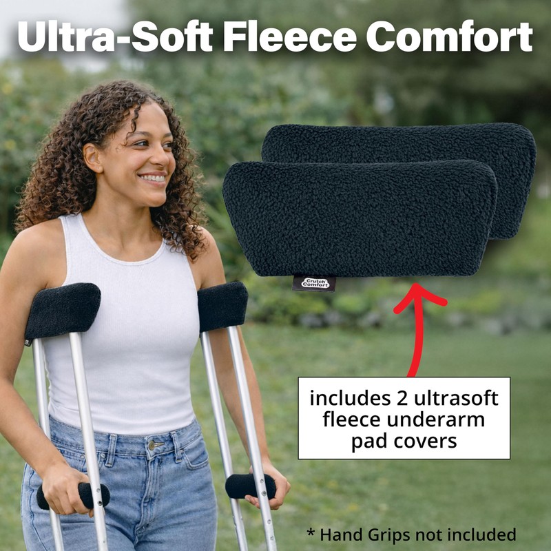 Universal Crutch Underarm Pad Covers - Luxurious Soft Fleece with