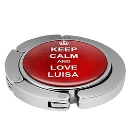 Taschenhalter Keep Calm Personalisiert mit Namen Luisa printplanet Chrom