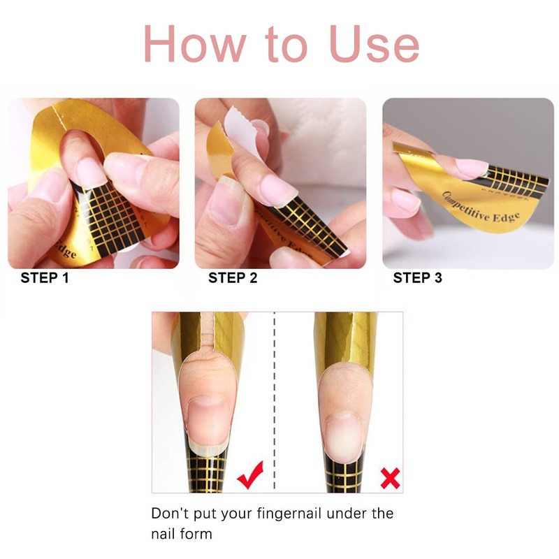 200 Pcs Nail Forms Sticker for Gel Builder, Nail Extension