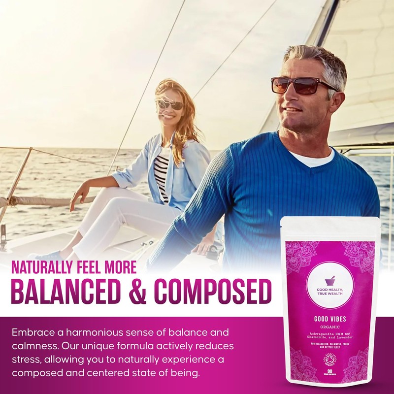Organic KSM 66 Ashwagandha, Chamomile and Lavender - 90 Natural