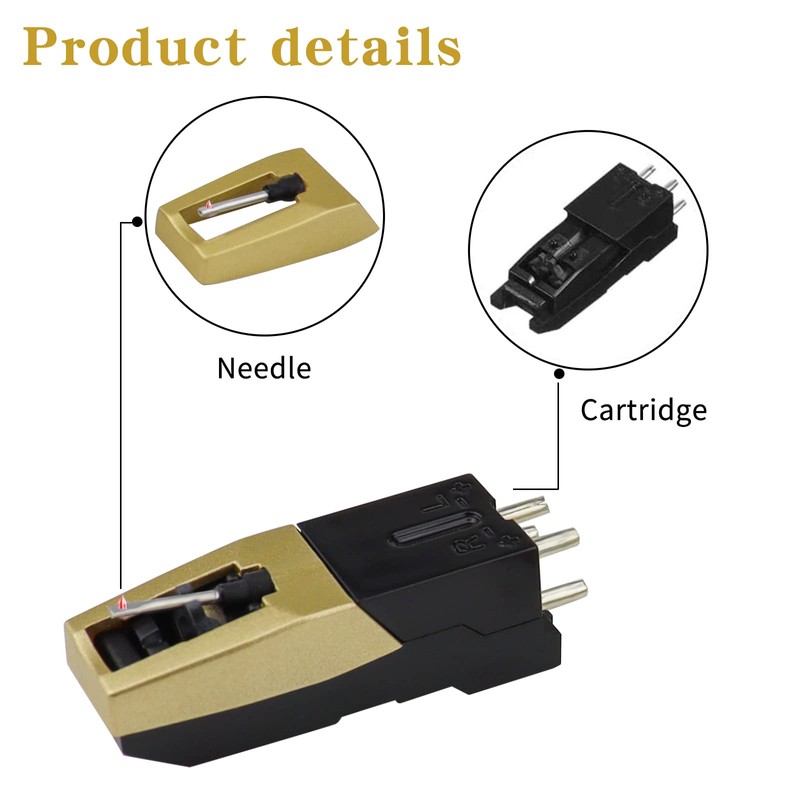 Record Player Needle, Upgraded Record Player Cartridge with Diamond Stylus