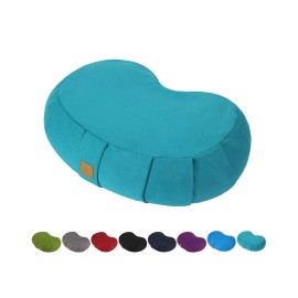FelizMax Crescent Zafu Meditation Pillow, D=17" W=11" H=5.5" Zabuton Yoga Bolster, Med...
