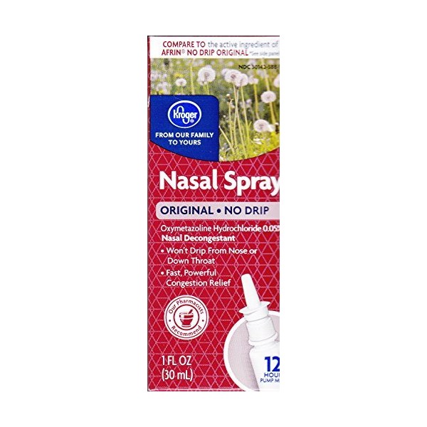 Kroger Nasal Spray No Drip Pump, 1 Fl Oz, Oxymetazoline HCl 0.05%