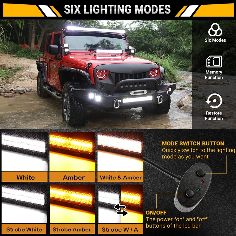 Auxbeam 20 Inch 420W LED Light Bar, 2 PCs 4