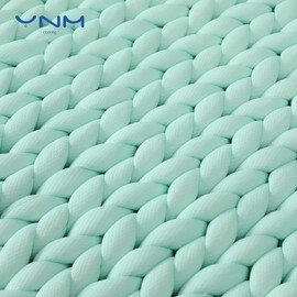 YnM Cooling Weighted Blanket, Handmade Chunky Yarn Knitted Design, Temperature Regulating and Breathable, Machine Washable Throw for Sleep or Home Decor (Menthe Green, 60x80 Inch, 15lbs)