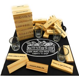 Homeware Deluxe Drunken' Tower The Grab A Piece Adult Party Game with Exclusive Matty's Toy Stop Storage Bag - Adult Party Game