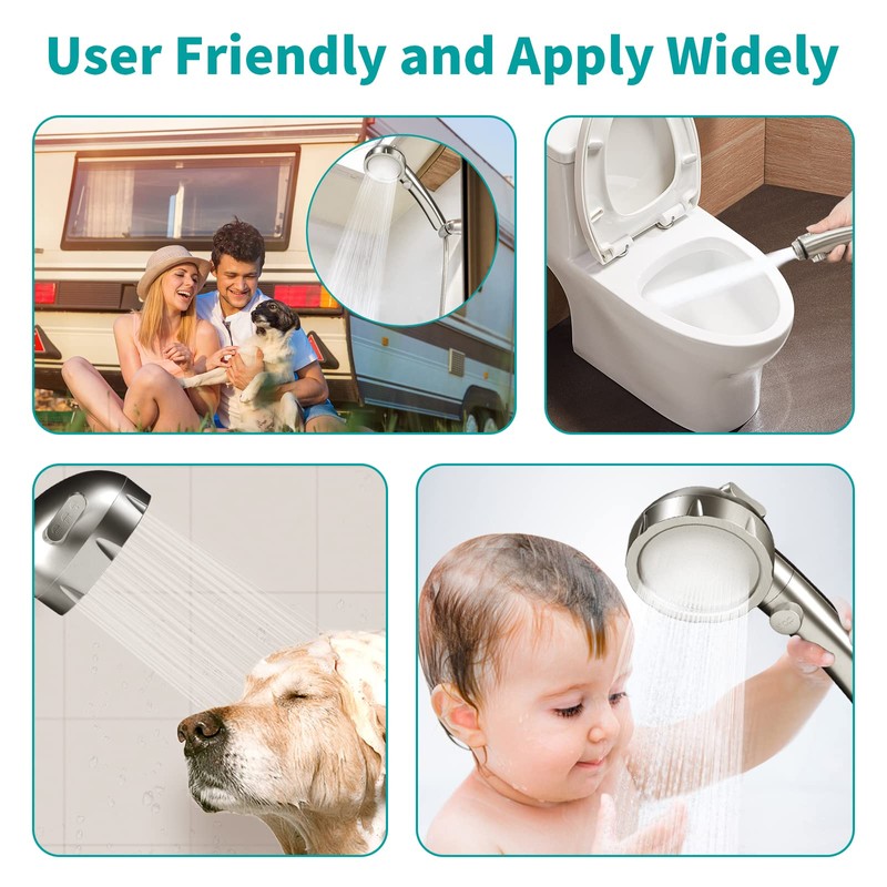 MIAOHUI Modern Handheld Shower Head with On Off Switch, High