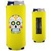 Sugar Skull Magnetic Slim Can Coolie (2 Pack, Yellow)