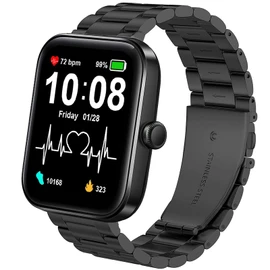 Compatible with SKG V7 Bands, Lamshaw Stainless Steel Metal Replacement Strap Bracelet Compatible with SKG V7/VRPEFIT ID207/TOZO S2 44mm/aeac ID207/GGZZ ID207/FVYAO ID207 Smartwatch/ID207 Smartwatch