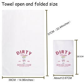 TSOTMO Dirty Martini Gift Martini Towel Dirty Martini Social Club Kitchen Towel for Martini Lovers Women Drinking Night Out Gift (C, Martini Club)