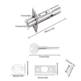 BDHI 2pcs Door Security Rack Bolt Door Mortice Security Deadbolt Mortice with Bolts and Star Keys Bolt Thumb Turn Anti-Theft Door Lock(Y123-2)