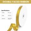 Double Faced Gold Ribbon 50 Yards, 5/8 inch Polyester Gold