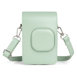kinokoo Tasche für Fuji Instax Mini LiPlay Hybrid Sofortbildkamera - Tragetasche aus PU-Leder für Instax Mini LiPlay zum Schutz der Kamera mit verstellbarem Schultergurt - Matcha-Grün