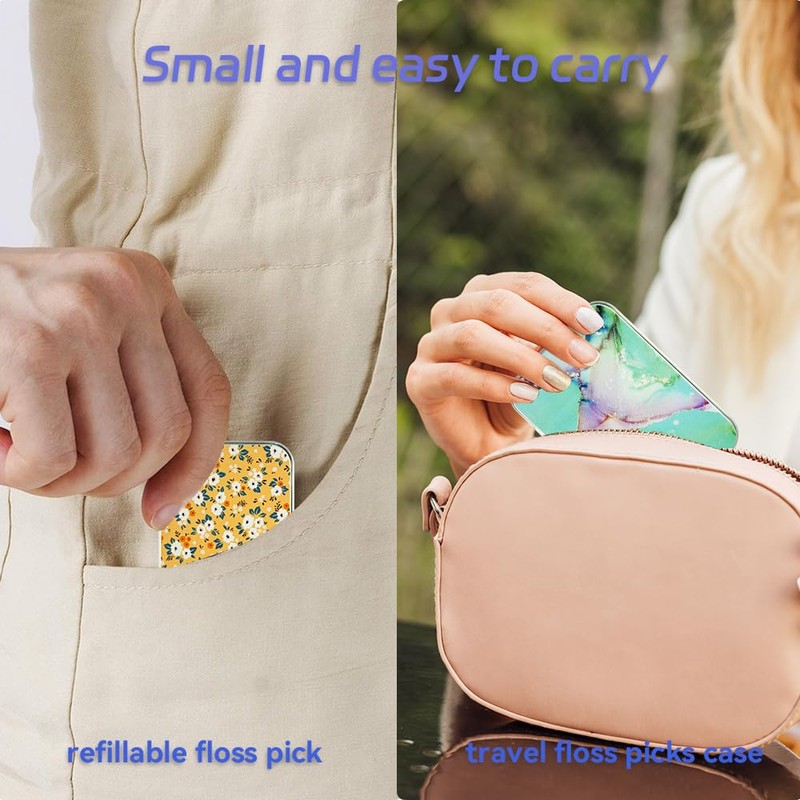 Aaymoous 3Pack Floss Holder Travel Floss,Picks Case,Refillable Portable Floss Pick