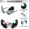 FACATH Silver Alien Costume Headband & Rainbow Lens Glasses Gloves