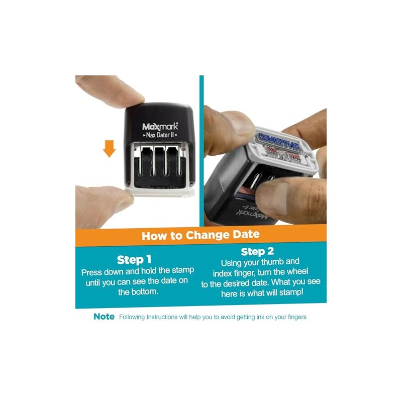 maxmark Max Dater SELF-INKING Frase sello de fecha - Tinta
