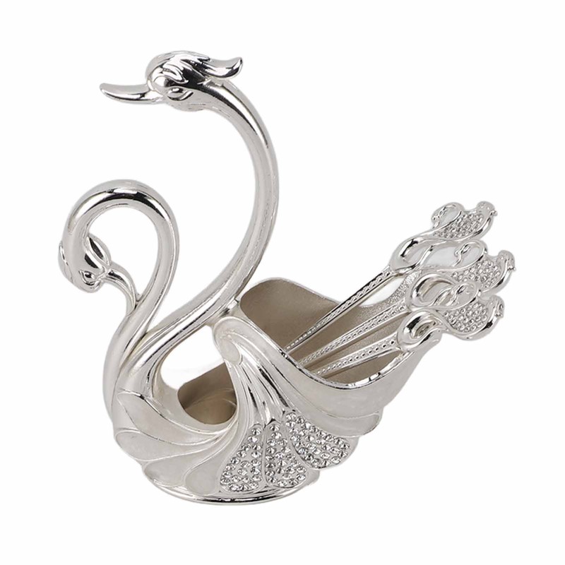 Swan Dinnerware Set Metal Tableware Cutlery Set Decorative Swan Base