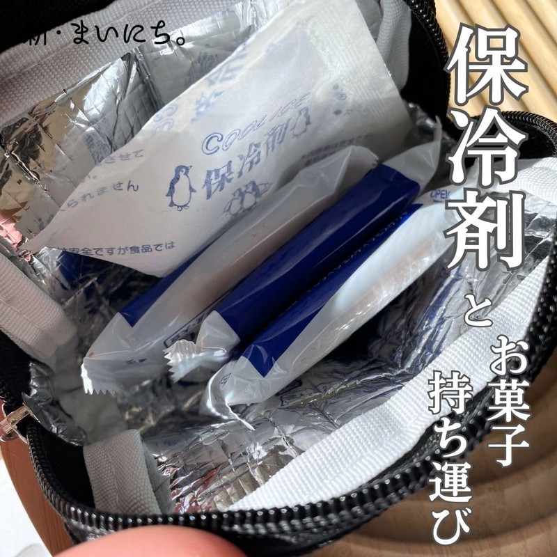 SHIN MAINICHI Mini Pouch for Cold and Cold Retention Black