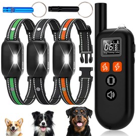 3 Dog Shock Collar with Remote,4200FT Dog Training Collar with Battery Display, 4 Trainning Modes,Rechargeable Electric Dog Collar for Large Medium Dogs (15-120Lbs) with Flash Light