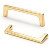 ANSIEDIO 2-Piece Modern Minimalist Brushed Brass Zinc Alloy Cabinet Handles,